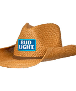 Bud Light Straw Cowboy Hat With Brown Band