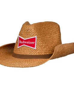 Budweiser Straw Cowboy Hat With Brown Band