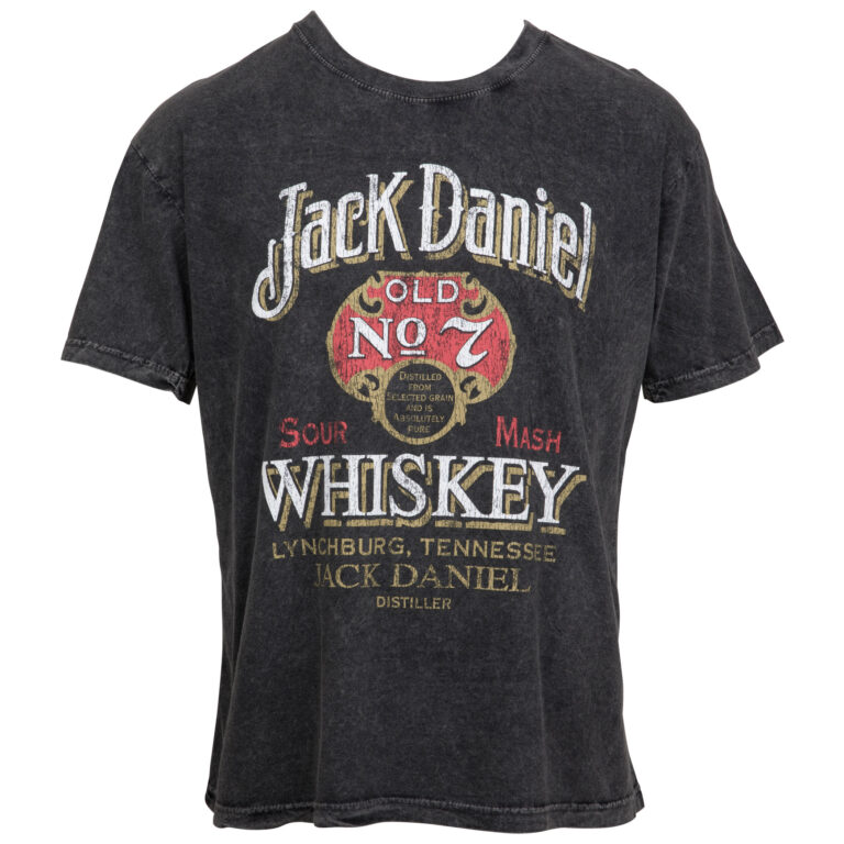 Jack Daniels Sour Mash Vintage Poster Men’s Black T-Shirt