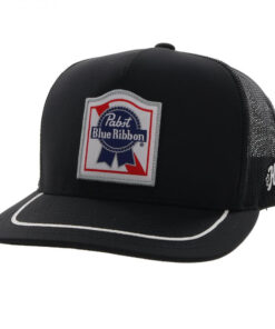 Pabst Blue Ribbon Classic Logo Patch White Stripe Bill Snapback Trucker Hat