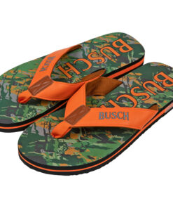 Busch Tree Camo and Hunter Orange Men's Flip Flop Sandals