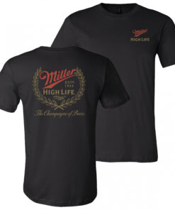Miller High Life Logo with Rear Full Est.1903 Logo Print T-Shirt