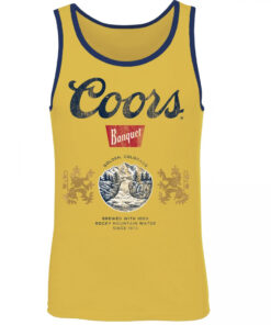 Coors Banquet Old Gold Tank Top With Navy Trim