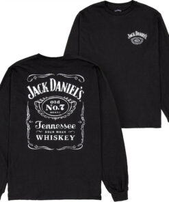 Jack Daniel's Classic Label Graphic Men's Black Long Sleeve Shirt