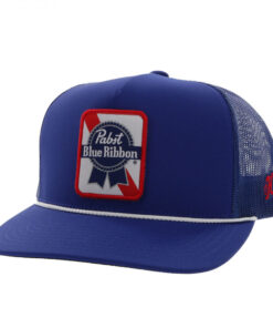 Pabst Blue Ribbon Embroidered Logo Snapback Hybrid Bill Trucker Hat