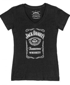 Jack Daniel's Old No. 7 Label Women's V-Neck Tshirt