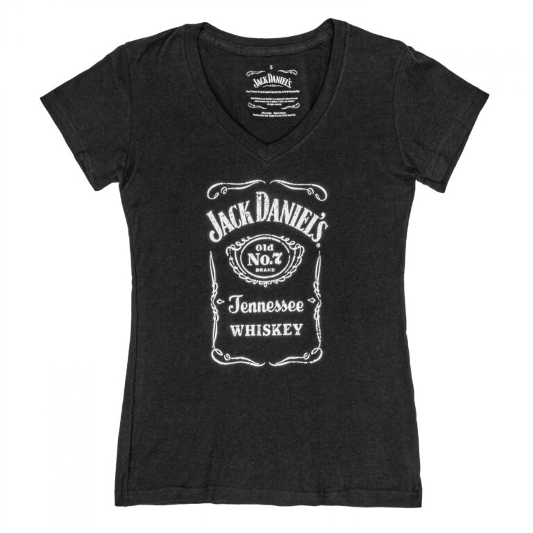 Jack Daniel’s Old No. 7 Label Women’s V-Neck Tshirt