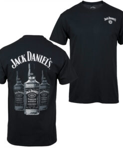 Jack Daniel's Triple Whisky Bottles Front and Back Print T-Shirt