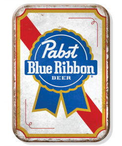 Pabst Blue Ribbon Worn Logo Tin Magnet