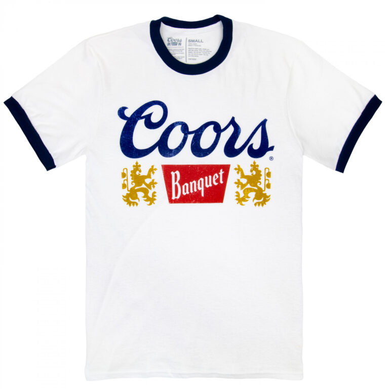 Coors Vintage Logo Men’s White Ringer T-Shirt