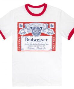 Budweiser Men's White Ringer T-Shirt