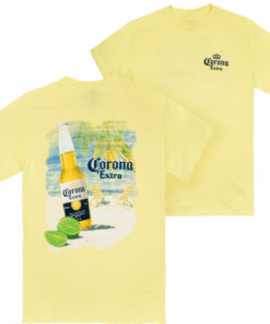 Corona Extra Men's Yellow Beach Scene T-Shirt