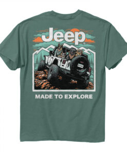 Jeep Made to Explore Front and Back Print Pigment Dyed T-Shirt