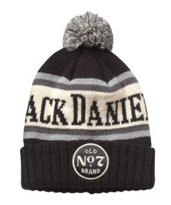 Jack Daniel's Cuffed Knit Beanie with Pom