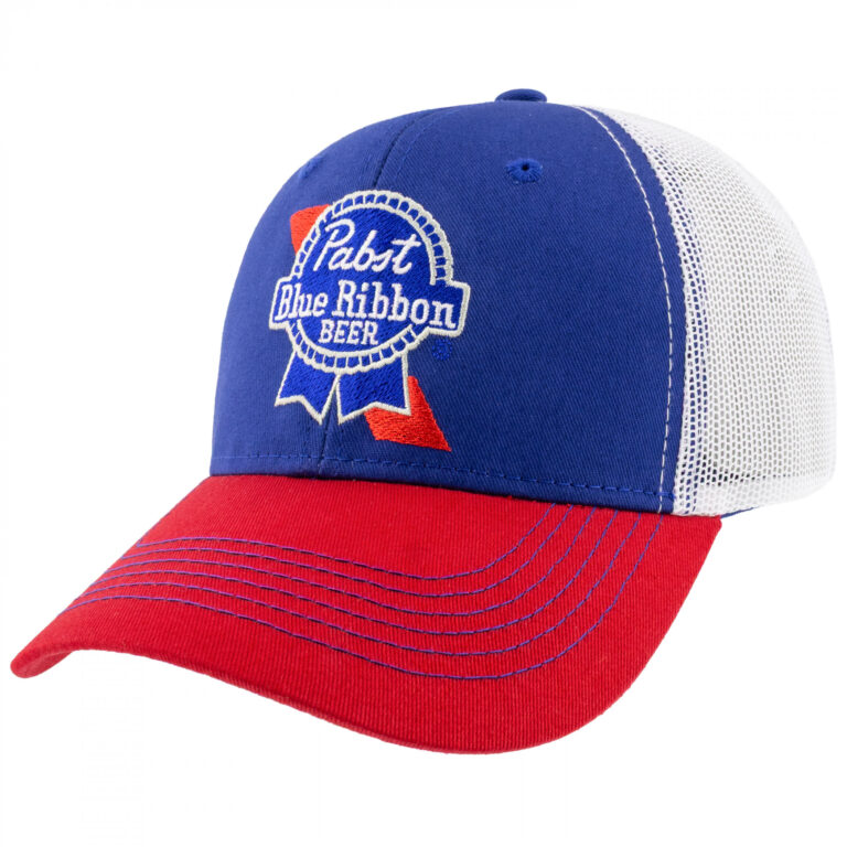 Pabst Blue Ribbon Embroidered Mesh Trucker Hat