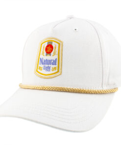 Natty Light Rowdy Gentleman White Retro Logo Snapback Hat