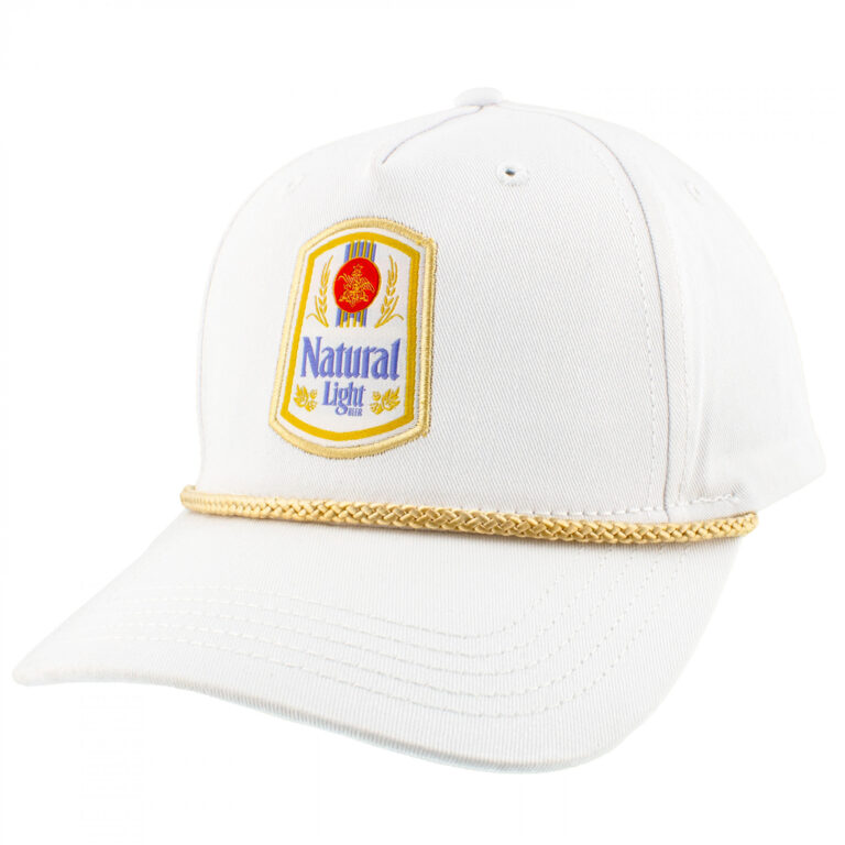 Natty Light Rowdy Gentleman White Retro Logo Snapback Hat