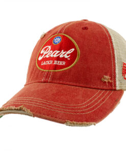 Pearl Lager Retro Brand Frayed Orange Men's Trucker Hat