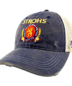 Stroh's Beer Logo Retro Brand Brown Mesh Hat