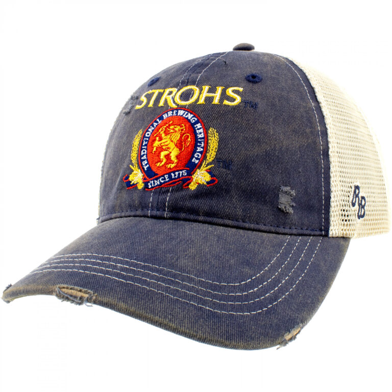 Stroh’s Beer Logo Retro Brand Brown Mesh Hat