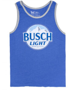Busch Light Logo Mens Ringer Blue Tank Top