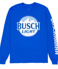 Busch Light Men's Blue Long Sleeve Buschhhhhh T-Shirt