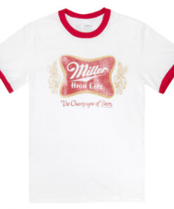 Miller High Life White And Red Ringer Logo T-Shirt