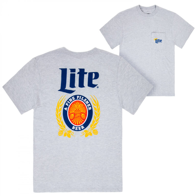 Miller Lite Men’s Grey Pocket T-Shirt