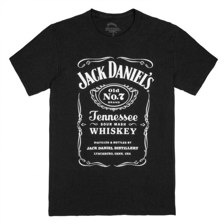 Jack Daniel’s Old No. 7 Label Men’s Black T-Shirt