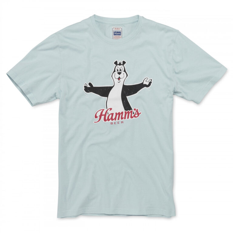Hamm’s Beer Bear Men’s Light Blue T-Shirt