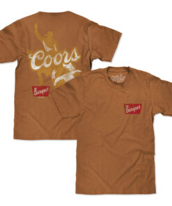 Coors Banquet Rodeo Bull Riding Front and Back Print T-Shirt