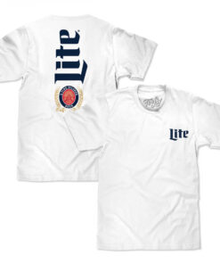Miller Lite Logo Front and Back Print T-Shirt