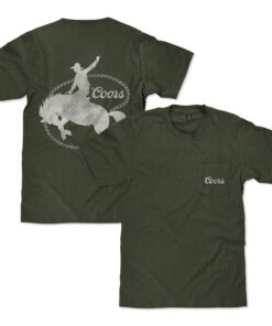 Coors Banquet Pocket Front and Back Riding Horse Print T-Shirt