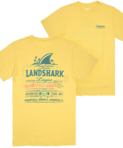 Landshark Lager Spray Label Front and Back Print T-shirt