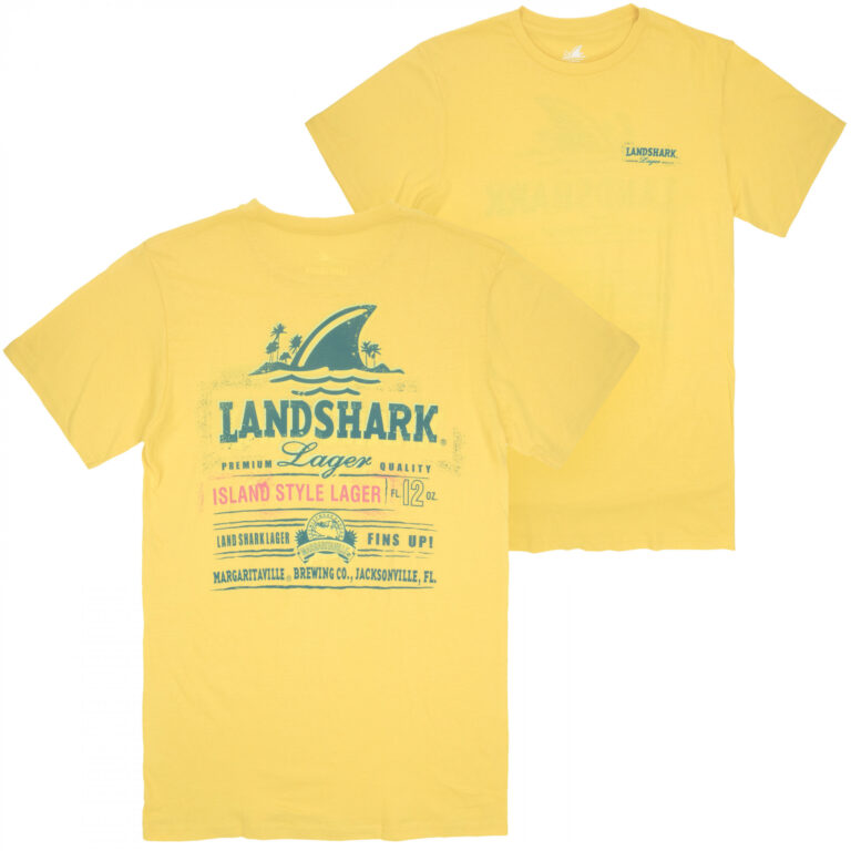 Landshark Lager Spray Label Front and Back Print T-shirt