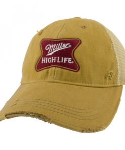 Miller High Life Gold Torn Mesh Retro Brand Trucker Hat
