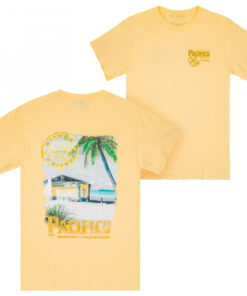 Pacifico Clara Beach Scene Front and Back Print T-Shirt