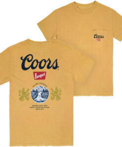 Coors Banquet Old Gold Front and Back Print Pocket Tee