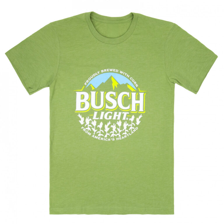 Busch Light Beer Proudly Brewed with Corn Circle Logo T-Shirt