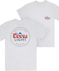 Coors Light Mountain Pocket Logo with Rear Logo Print Grey T-Shirt