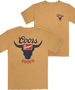 Coors Banquet Rodeo Logo Distressed Front and Back Print T-Shirt