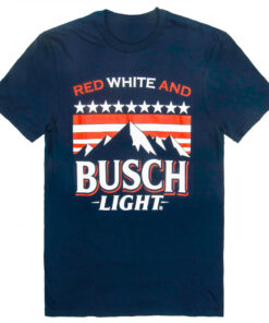 Busch Light Red White and Busch Light Mountains Navy T-Shirt