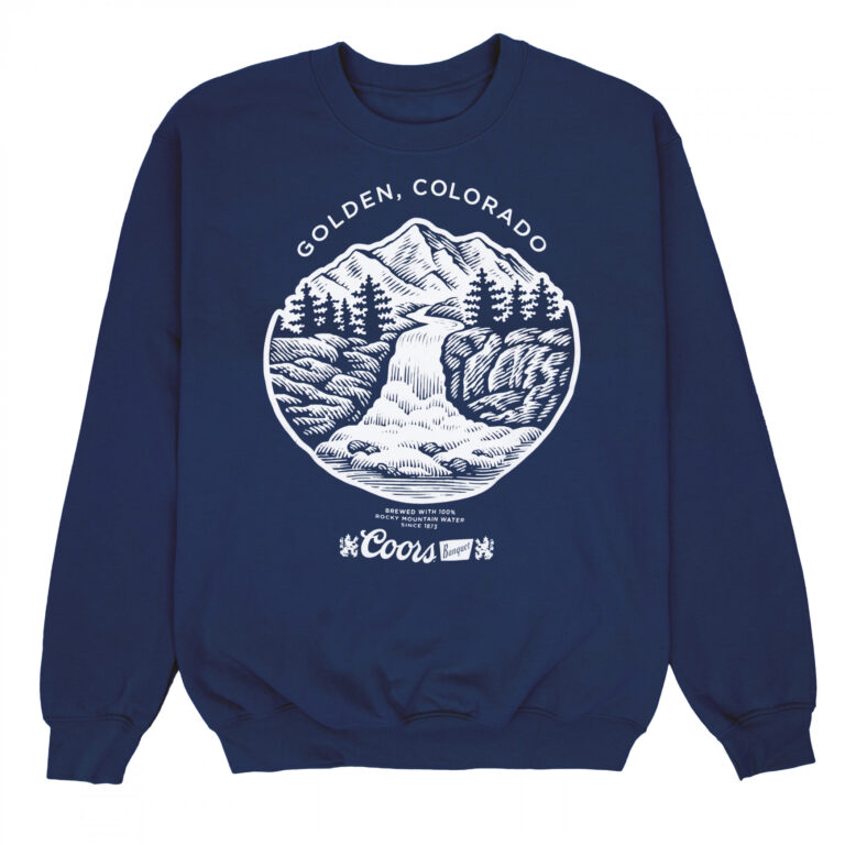 Coors Banquet Waterfall Golden Colorado Crewneck Sweatshirt
