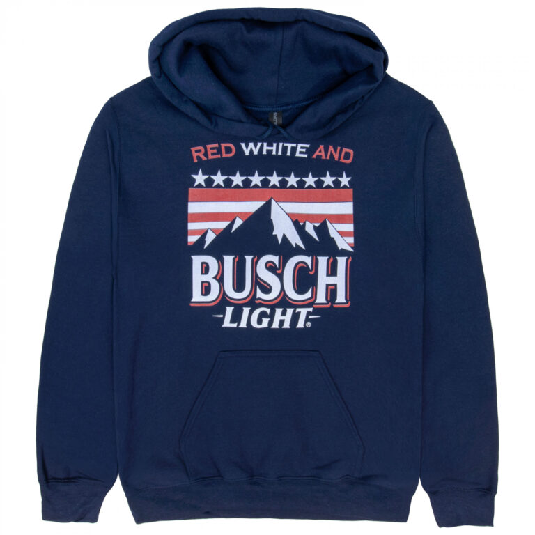 Busch Red White & Busch Light Navy Blue Hoodie