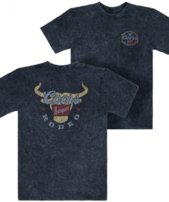 Coors Banquet Rodeo Long Horns Logo Distressed Front and Back T-Shirt