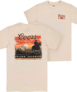 Coors Sunset in Golden Colorado Front and Back Print T-Shirt