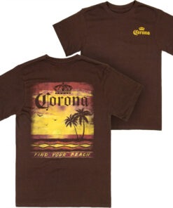 Corona Extra Sunset at The Beach Front and Back Print T-Shirt