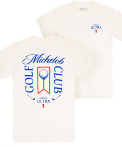 Michelob Golf Club Beige Colorway Front and Back Print T-Shirt