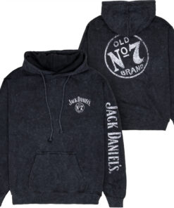 Jack Daniel's No. 7 Mineral Wash Front and Back Print Pull-Over Hoodie