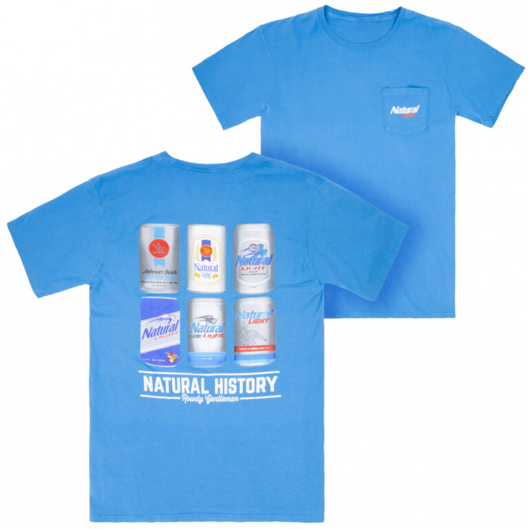 Natural Light Men’s Blue Natural History Rowdy Gentleman T-Shirt
